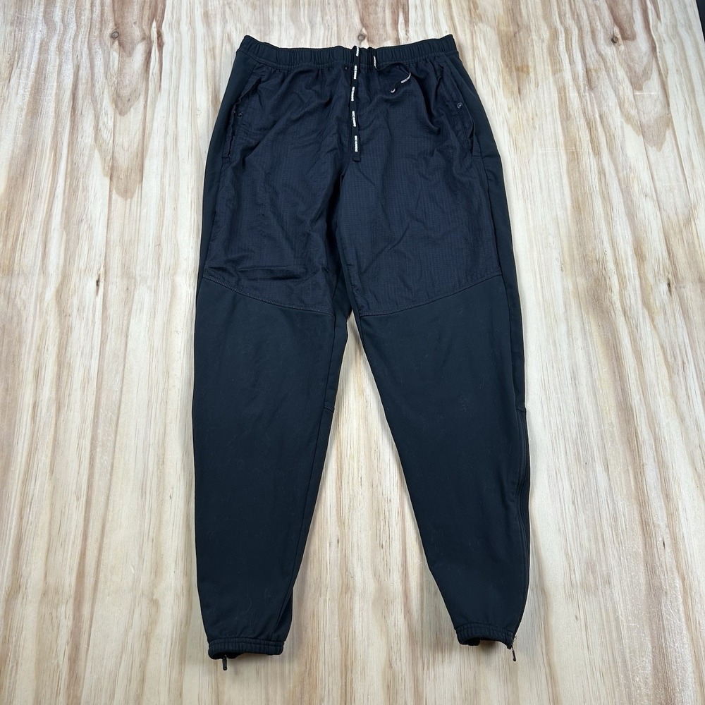 Nike Running Women's Small Black Dri Fit Jogger Pants Zip Ankle Pocket Athletic
